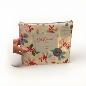 CATH KIDSTON 3 Piece CHRISTMAS HOLLY Twin Sheet Set NIP‎